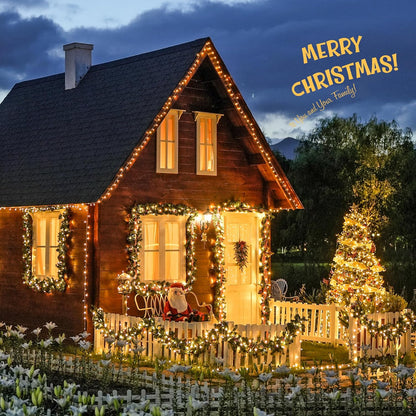 168FT 600 LED Christmas Lights Outdoor Waterproof Clear Wire Indoor String Lights for outside Warm White Christmas Tree Lights Plug in for Bedroom Wedding Party Spring Decor
