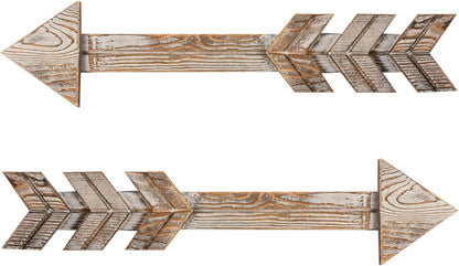 Arrow Decor, Set of 2 Arrows, Rustic Wood Arrow Sign Wall Decor - Decorative Farmhouse Home Wall Hanging Decor