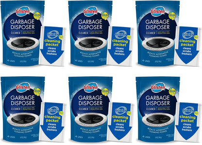 Garbage Disposer Cleaner, Odor Eliminator with Foaming Action, Removes Build-Up and Deep Cleans, Lemon Scent, 4.9 Oz(Pack of 6)