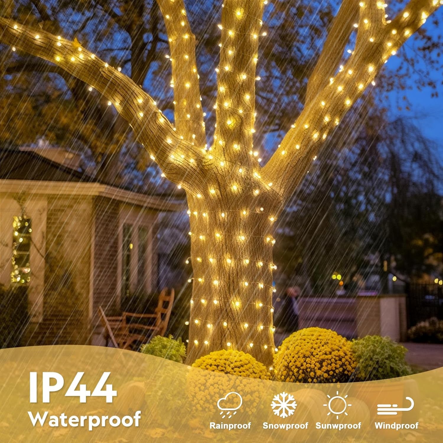 168FT 600 LED Christmas Lights Outdoor Waterproof Clear Wire Indoor String Lights for outside Warm White Christmas Tree Lights Plug in for Bedroom Wedding Party Spring Decor